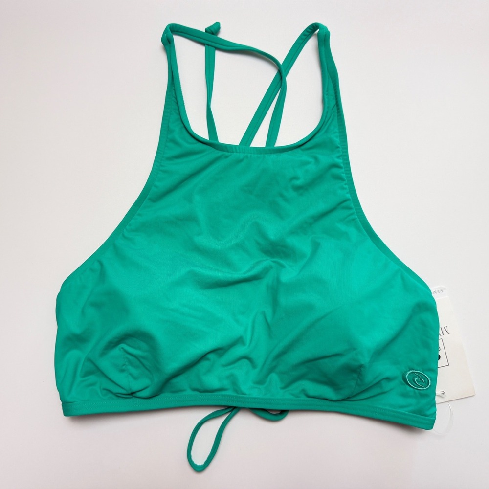 Rip Curl Classic Surf Hi Neck Bikini Top Teal Green YGSIL57 Size M New with tags